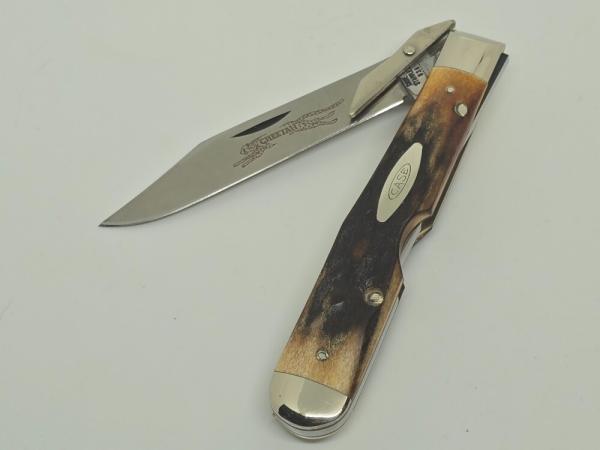 1971 CASE XX USA 5111 1/2 Stag CHEETAH Swing Guard Lockback Knife 9 dots SMALL tang stamp 1971 CASE XX USA 5111 1/2 Stag CHEETAH Swing Guard Lockback Knife 9 dots SMALL tang stamp