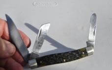 Parker-Frost-Schrade 4" Stockman Jigged Green Bone Dated 2-1978 All Blades Snap Both Ways MinimalUse
