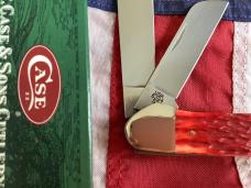 2004 Gunboat Canoe (Mdl# 6394 SS) w/ Super Red Bone Handles & Silver Script -NOS in Orig box Minty
