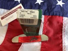 2004 Gunboat Canoe (Mdl# 6394 SS) w/ Super Red Bone Handles & Silver Script -NOS in Orig box Minty