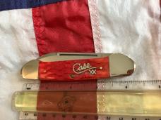 2004 Gunboat Canoe (Mdl# 6394 SS) w/ Super Red Bone Handles & Silver Script -NOS in Orig box Minty