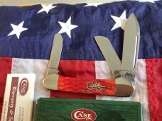 2004 Gunboat Canoe (Mdl# 6394 SS) w/ Super Red Bone Handles & Silver Script -NOS in Orig box Minty