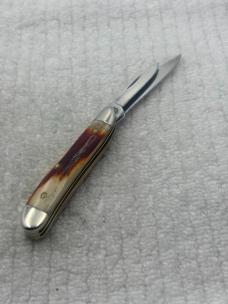 Case XX USA 2001 9 Dot 5220 2 Blade Red Stag Peanut Pocket Knife (111)