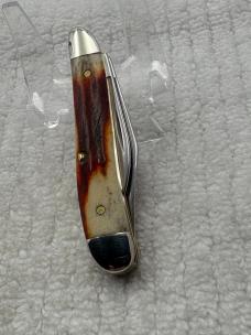 Case XX USA 2001 9 Dot 5220 2 Blade Red Stag Peanut Pocket Knife (111)