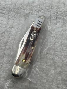Case XX USA 2001 9 Dot 5220 2 Blade Red Stag Peanut Pocket Knife (111)