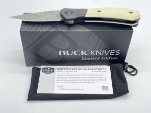 2023 BUCK CUSTOM USA 590 Ltd Ed Damascus Bolster Lock A/O Paradigm w/ OMP Box