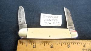 VINTAGE SCHRADE WALDEN USA 3-1/2" 716 CANOE TYPE USED CARBON STEEL KNIFE