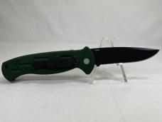 BENCHMADE USA 9050 Drop Point Combo Green Push Button Automatic IN SHEATH