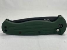BENCHMADE USA 9050 Drop Point Combo Green Push Button Automatic IN SHEATH