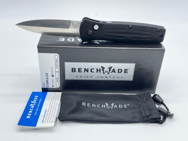 BENCHMADE USA 3551 154CM Spear Point Black Pardue Stimulus Automatic w/ OMP Box BENCHMADE USA 3551 154CM Spear Point Black Pardue Stimulus Automatic w/ OMP Box