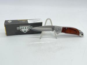 BEAR & SON USA 2A08R Rosewood Automatic Drop Point Hunter Lockback w/ OMP Box