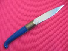 Vintage Italian Indiana Engraved Bolster Button Open/Close Switchblade Knife - New Old Stock