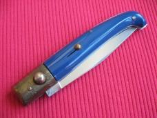 Vintage Italian Indiana Engraved Bolster Button Open/Close Switchblade Knife - New Old Stock