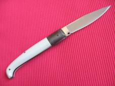 Vintage Italian Indiana Engraved Bolster Button Open/Close Switchblade Knife - New Old Stock