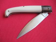 Vintage Italian Indiana Engraved Bolster Button Open/Close Switchblade Knife - New Old Stock