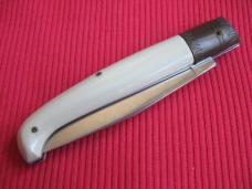 Vintage Italian Indiana Engraved Bolster Button Open/Close Switchblade Knife - New Old Stock