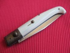 Vintage Italian Indiana Engraved Bolster Button Open/Close Switchblade Knife - New Old Stock