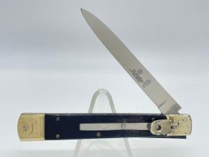 HUBERTUS KNIVES Genuine Buffalo Horn Drop Point Leverlock Automatic
