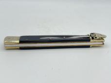 HUBERTUS KNIVES Genuine Buffalo Horn Drop Point Leverlock Automatic