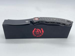 RED HORSE KNIFE WORKS Carbon Fiber Hell Razor Automatic w/ OMP Box