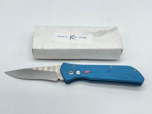 DYNAMIC KNIFE DESIGN USA Blue Python Push Button Automatic w/ OMP Box