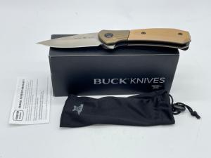 2021 BUCK CUSTOM USA 590 Tan Bolster Lock A/O Paradigm w/ OMP Box
