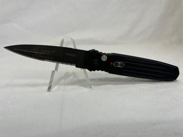 GERBER USA 0870315E Black Applegate-Fairbairn Half Serrated Covert Auto