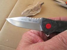 2019 Buck USA 841 Sprint Pro Marbled Carbon Fiber BOS S30V Blade Knife Red Clip