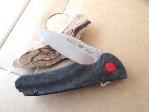 2019 Buck USA 841 Sprint Pro Marbled Carbon Fiber BOS S30V Blade Knife Red Clip