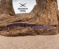 STROUP MK2 B Fixed Blade Knife 4" Clip Point Blade Acid Etched Finish G10 Handle