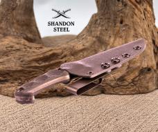 STROUP MK2 B Fixed Blade Knife 4" Clip Point Blade Acid Etched Finish G10 Handle