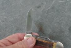 Parker Frost Wostenholm 3 Blade Canoe UK Made Early 70's Mint Tarnish Thick Gnarly Stag!
