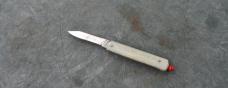 Schrade Red Pull Ball Factory Mint Never Honed Pearl Celluloid 2 5/8" Closed 1910-20