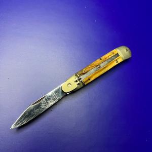 Hubertus Solingen Leverlock Automatic Knife Stag Scales (READ)