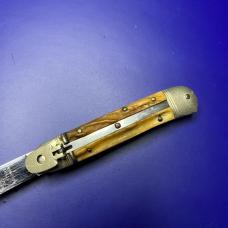 Hubertus Solingen Leverlock Automatic Knife Stag Scales (READ)