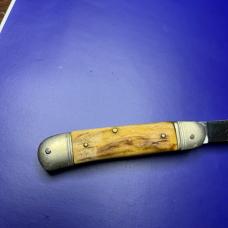 Hubertus Solingen Leverlock Automatic Knife Stag Scales (READ)