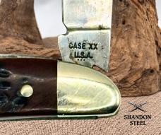 CASE XX 6220 USA VINTAGE 1977 PEANUT 2 BLADE FOLDING POCKET KNIFE 6220 (09)