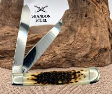CASE XX USA 6 DOT 2024 BROWN BONE FULL SIZE TRAPPER 2 BLADE KNIFE 6254 (11)