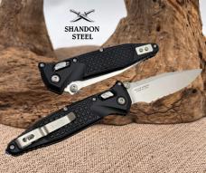 Microtech Socom Ram-Lok w/ Aluminum Frag Handles & S/E Serrated Stonewash M390MK 160RL-11FR