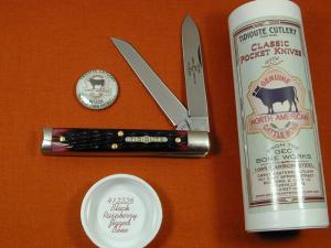 Great Eastern Cutlery GEC Black Raspberry Jigged Bone Town Physicians Knife NIT USA Made 412226