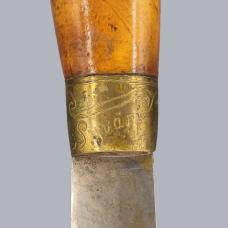 Vintage 1940s Finnish WWII Trench Art Puukko Knife with Birchbark Sheath #8735