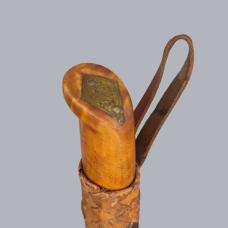 Vintage 1940s Finnish WWII Trench Art Puukko Knife with Birchbark Sheath #8735