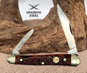 Boker Tree Brand 2 Blade Serpentine Jack Pocketknife w Red Bone Handles 35