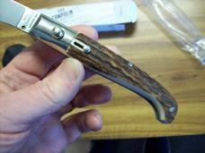 A.G.A. Campolin Pattada Scarce Italian Automatic Genuine Stag/Antler UNUSED W/Pouch & Box