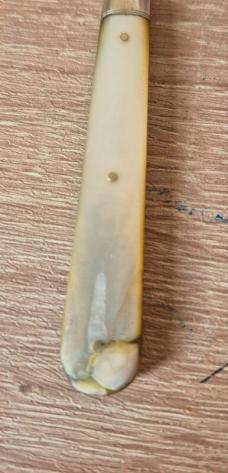 2 3/4"  Antique English Sterling Silver & Mother of Pearl Fruit Knife, V&J Maker, Hallmarked