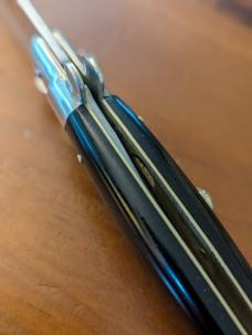 Japanese Pick Lock, JPL BLK ACRILIC 23CM-9INCH BAYONET NICKEL SILVER BOLSTERS, BRASS EVERYTHING ELSE