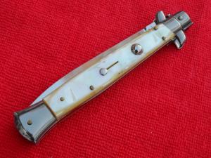 Rare 11" Latama  Mother of Pearl 5mm dagger blade switchblade Stiletto knife