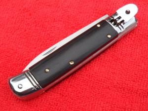 Brand New 8"  Leverlock Automatic switchblade knife ebonywood Handles Spear Point blade