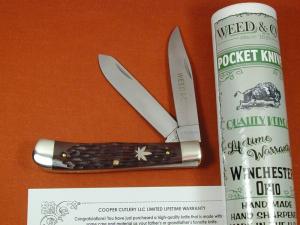 Weed & Co. Brown Jigged Bone Trapper Knife from Cooper Cutlery USA 5219BRJB