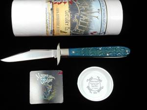 Tuna Valley Cutlery Blue Fugates Jigged Bone Mountain Cougar Swing Guard Knife Rare 1 of 10 COA USA